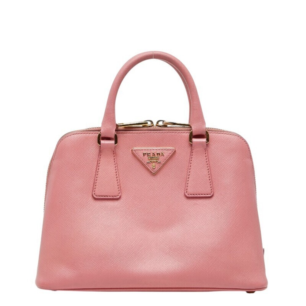 Prada Triangle Handbag Pink Saffiano Leather
